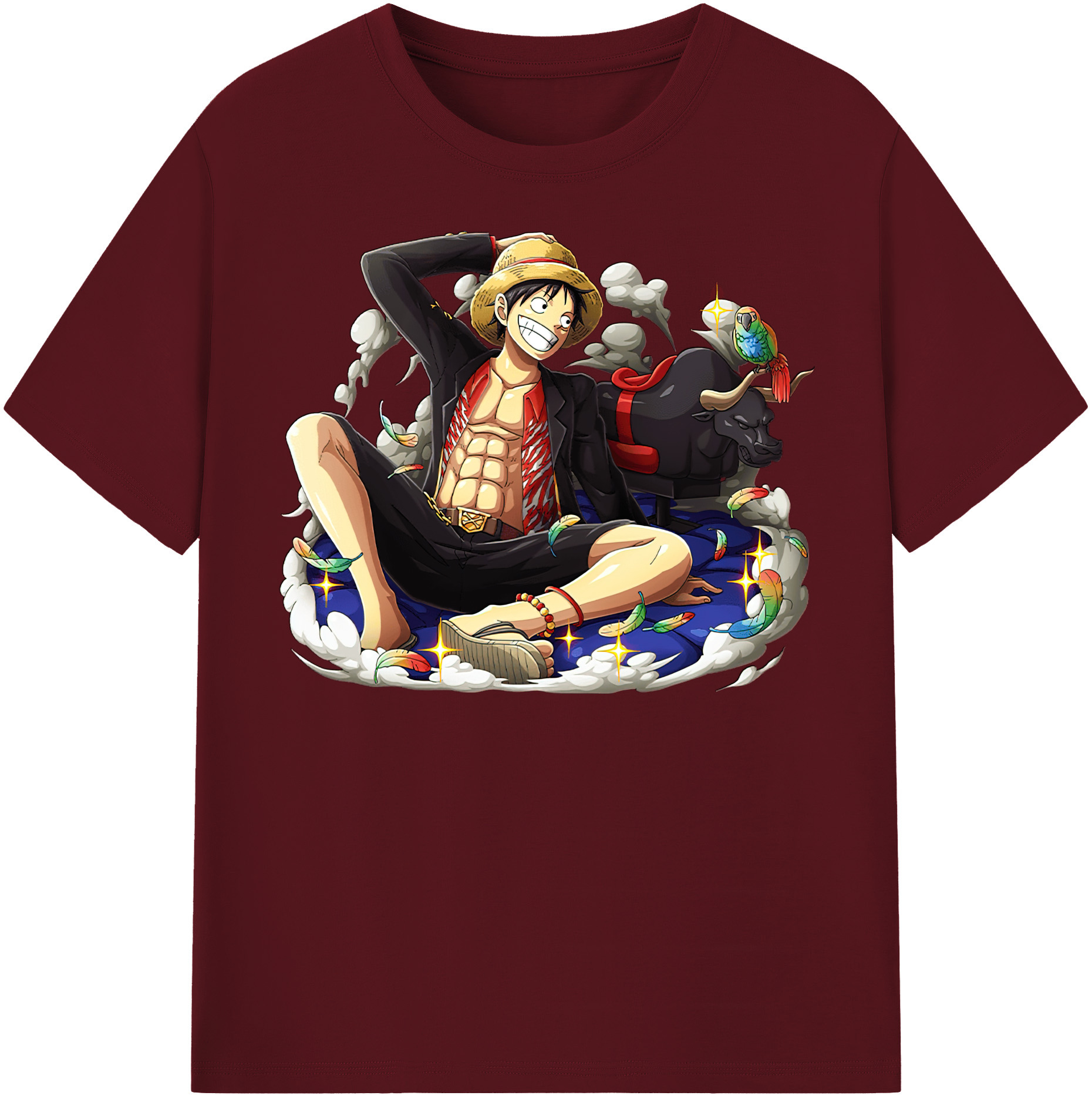 ワンピース モンキー・D・ルフィ ONE PIECE Monkey D. Luffy 綿100％半袖Tシャツ（フロントプリント）